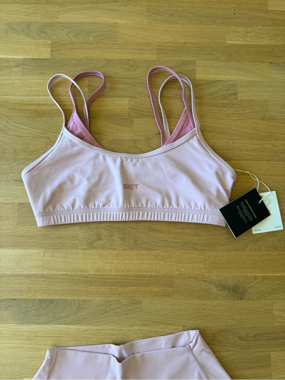 SET Active Pale Pink Double-Strap Sports Bralette